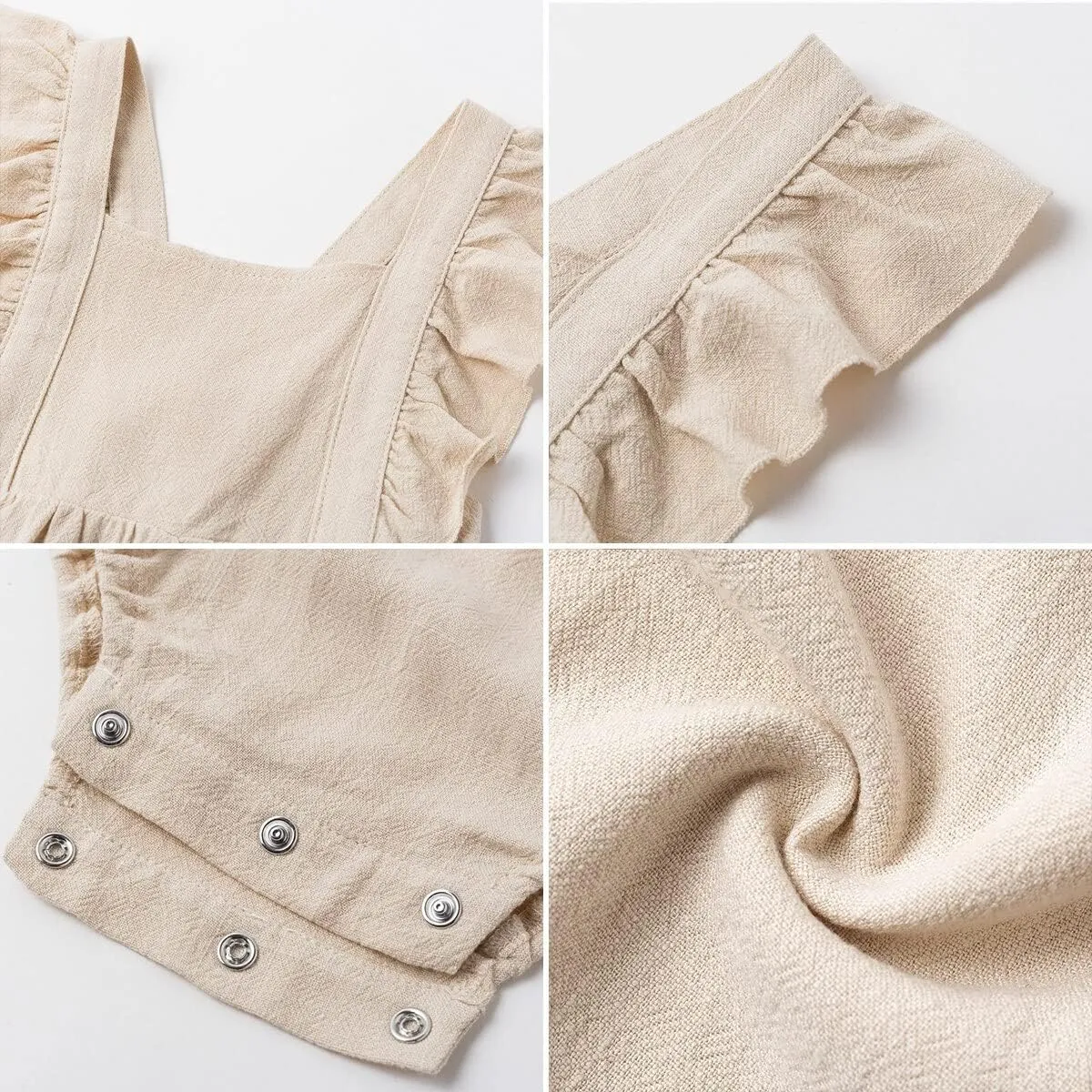 Simplee kids Baby Boys Girls Ruffle Romper Summer Outfit Jumpsuit Linen Bodysuits
