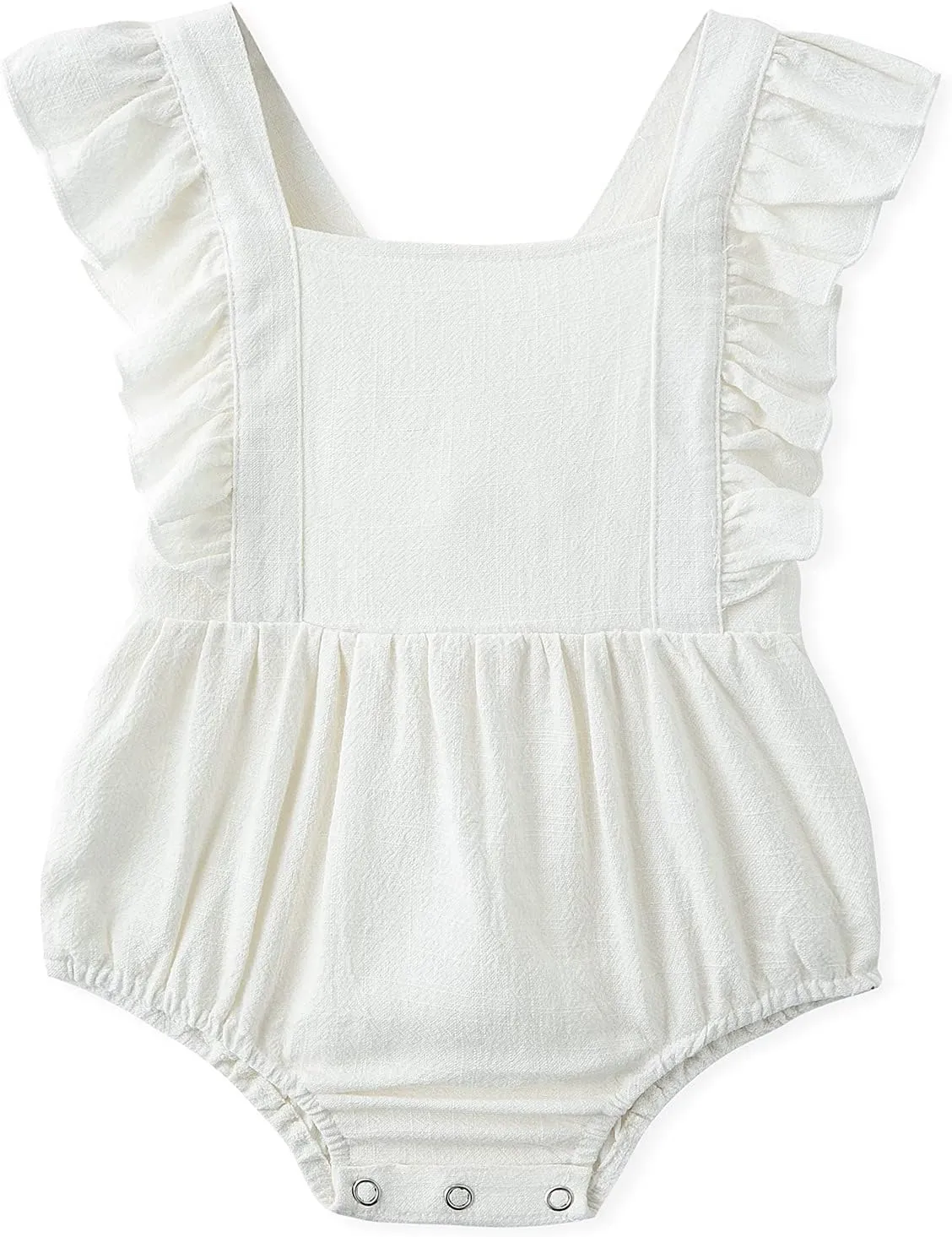 Simplee kids Baby Boys Girls Ruffle Romper Summer Outfit Jumpsuit Linen Bodysuits