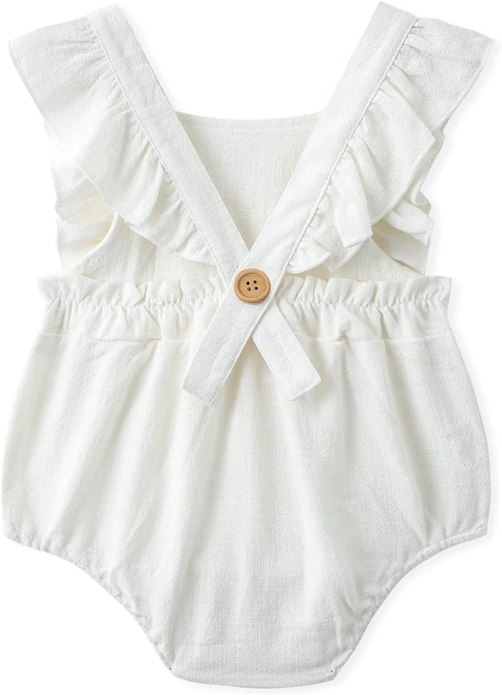Simplee kids Baby Boys Girls Ruffle Romper Summer Outfit Jumpsuit Linen Bodysuits