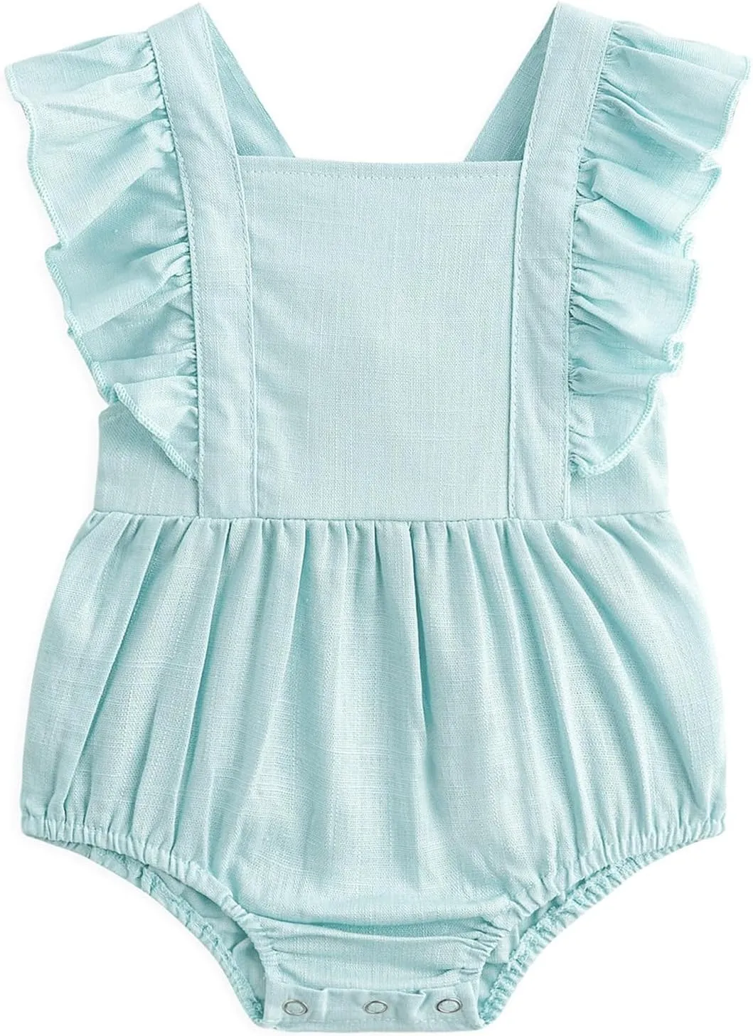 Simplee kids Baby Boys Girls Ruffle Romper Summer Outfit Jumpsuit Linen Bodysuits