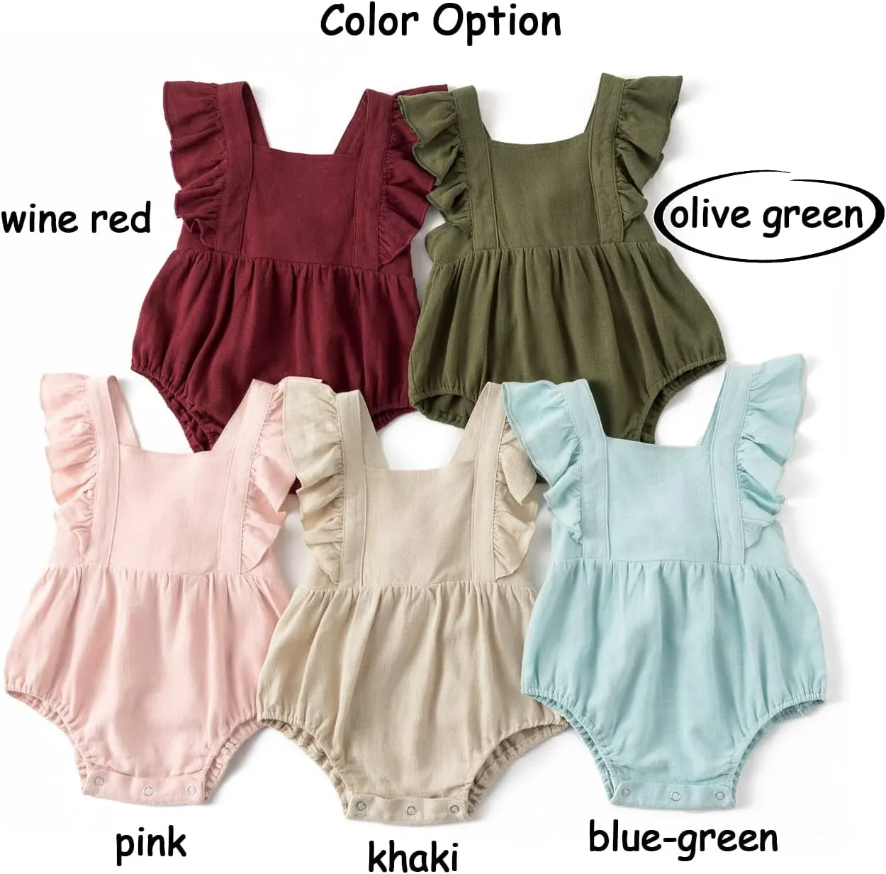 Simplee kids Baby Boys Girls Ruffle Romper Summer Outfit Jumpsuit Linen Bodysuits