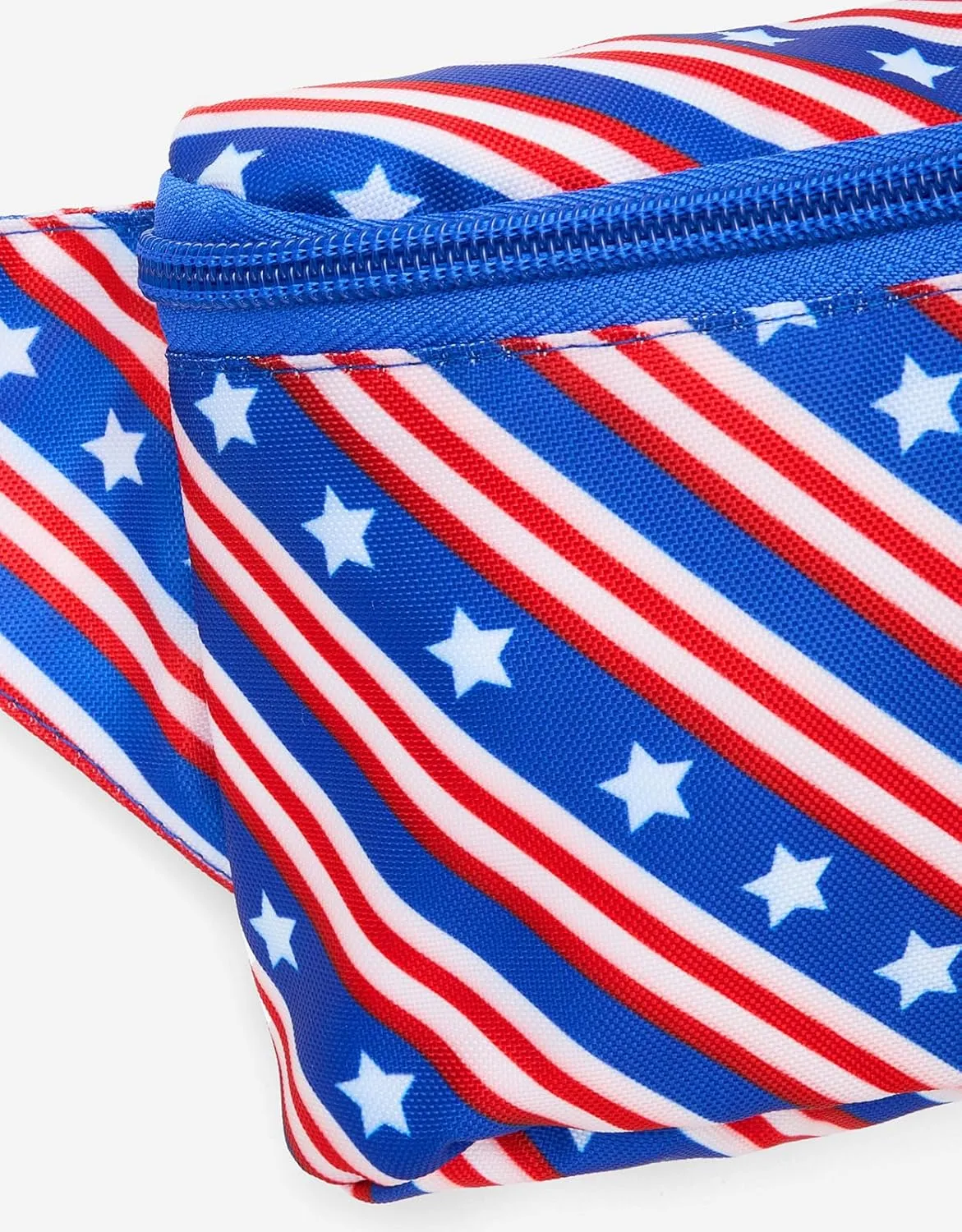 sissycos 4th of July 80s Retro Neon Fanny Pack, 90s Accessories for Women Men Waist Packs, 2 Pockets Belt Waist Crossbody Bag, American Flag Print (Liberty Diagonal)