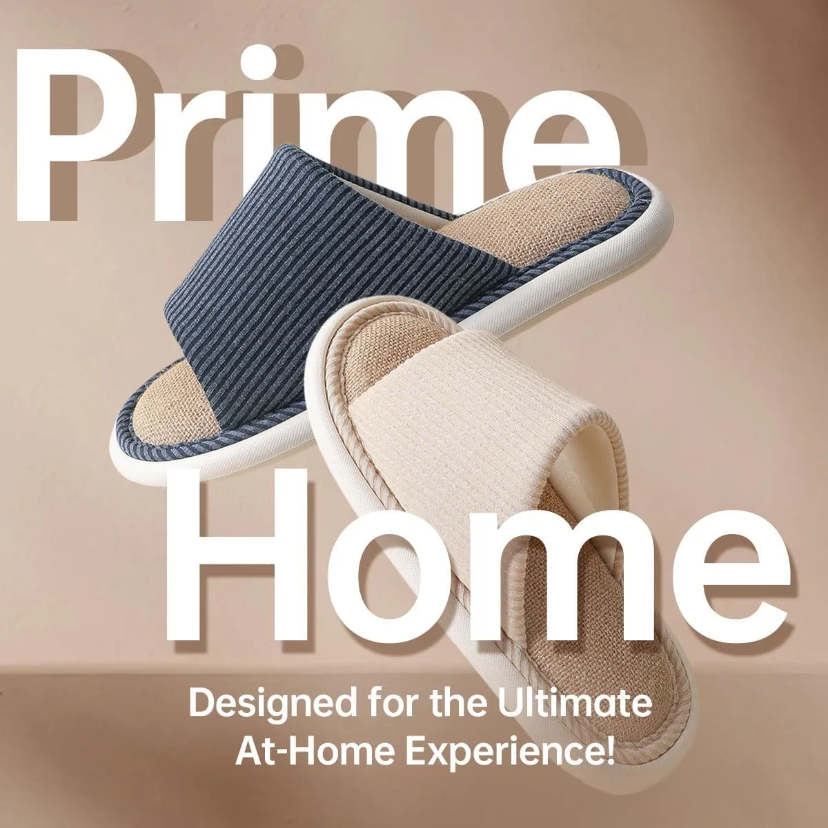 Slippers for Women Men, Cotton and Linen, Open toe, House shoes, Comfortable and breathable, all season, Pink, Blue, Grey
