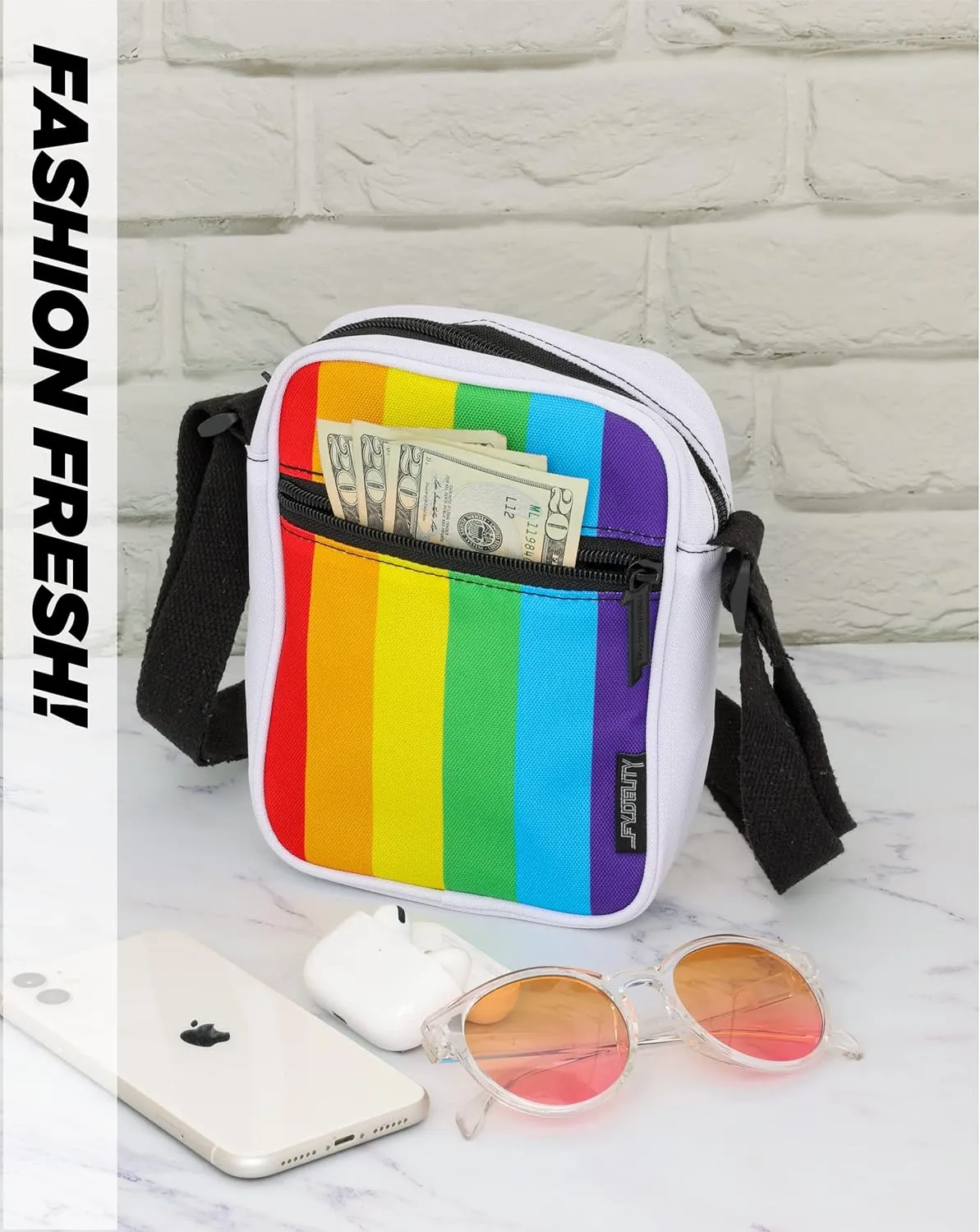 Small Crossbody Bag for Men & Women - Over the Shoulder Bag Sling Checkered Crossbody Bags Festival Concert Bag