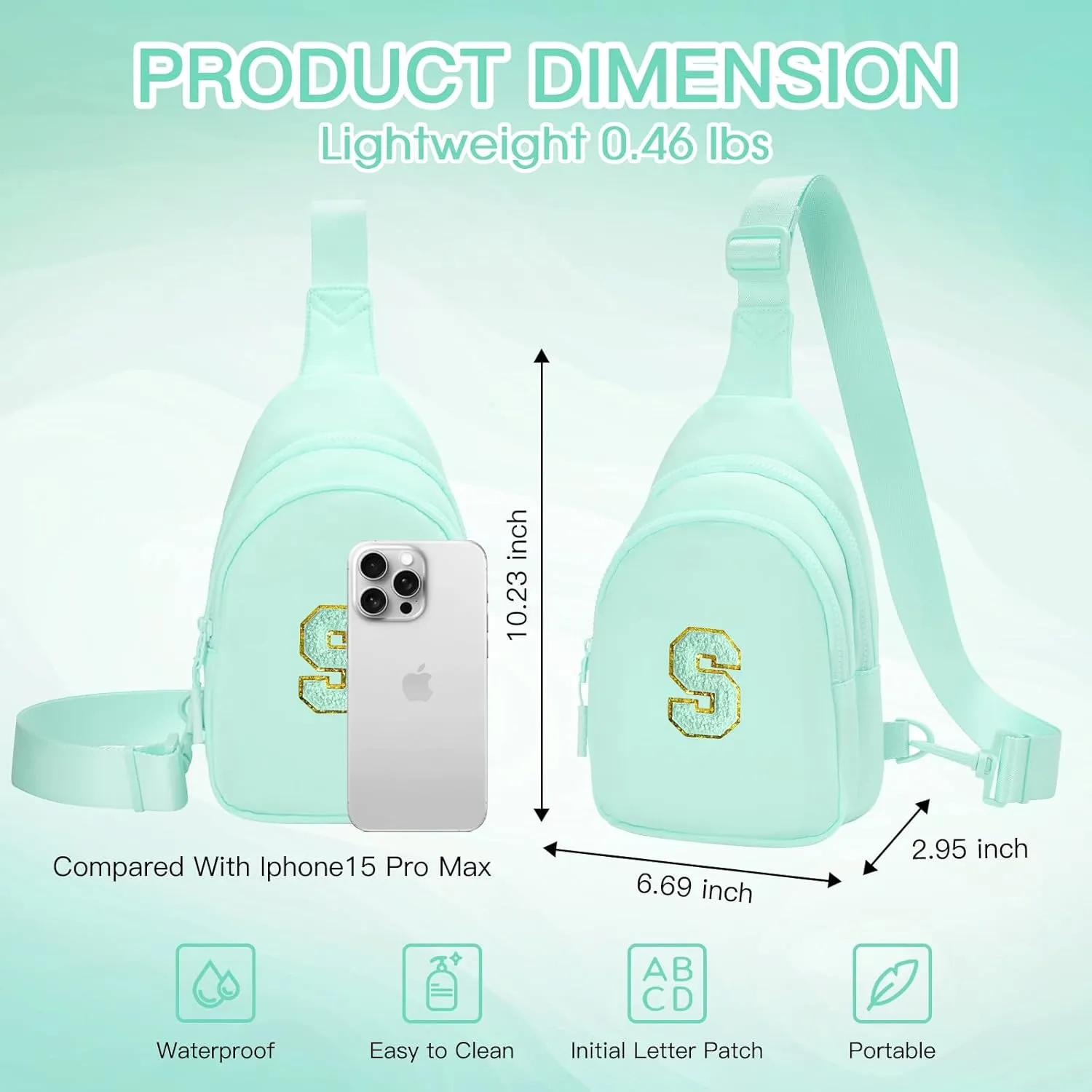 Small Initial Sling Bag for Girls & Women - Cute Crossbody Fanny Pack Gift