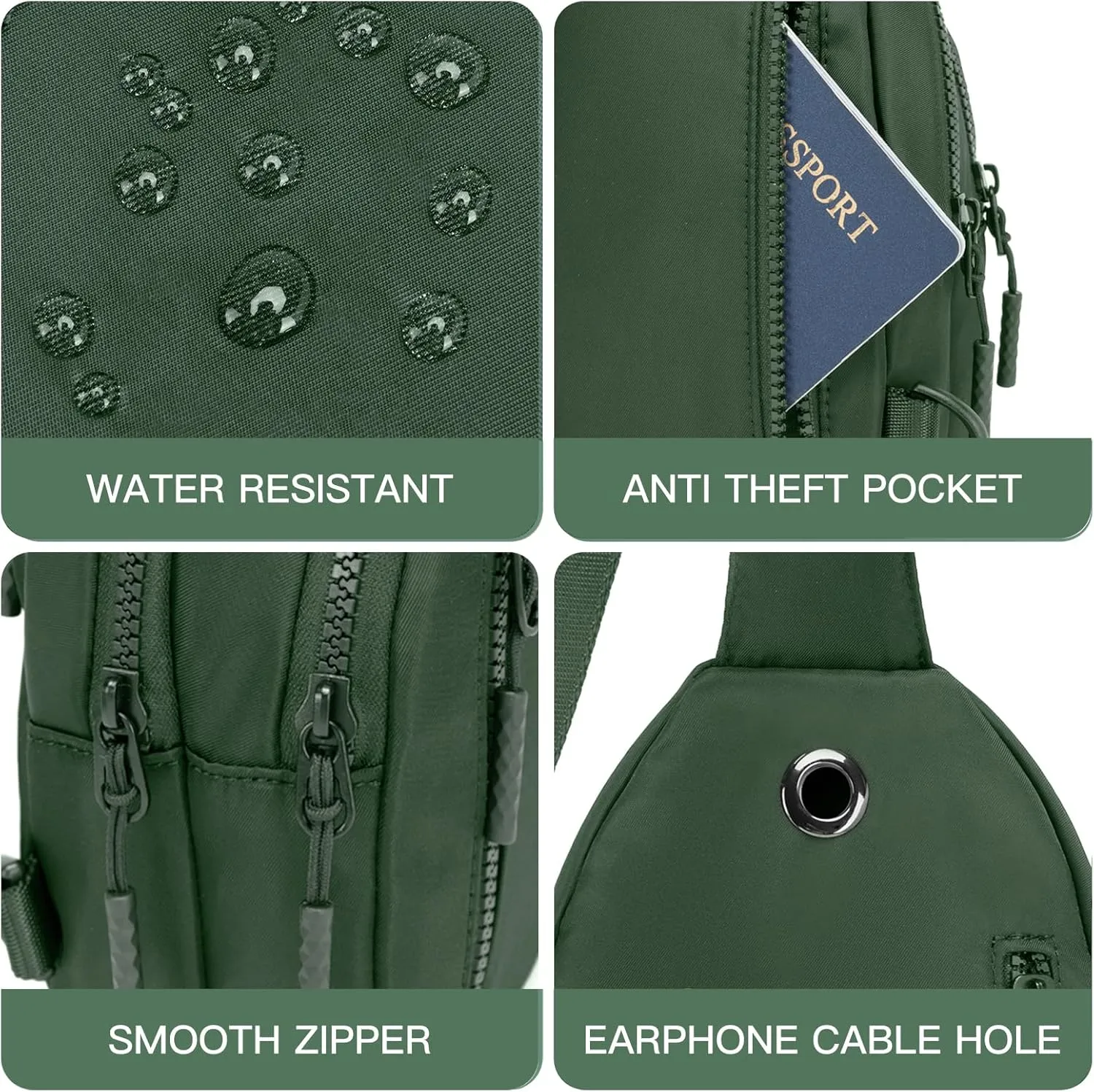 Small Sling Bag Crossbody Bag for Women with 4 Pockets Cross Body Fanny Pack Womens Chest Bag for Outdoors Traveling