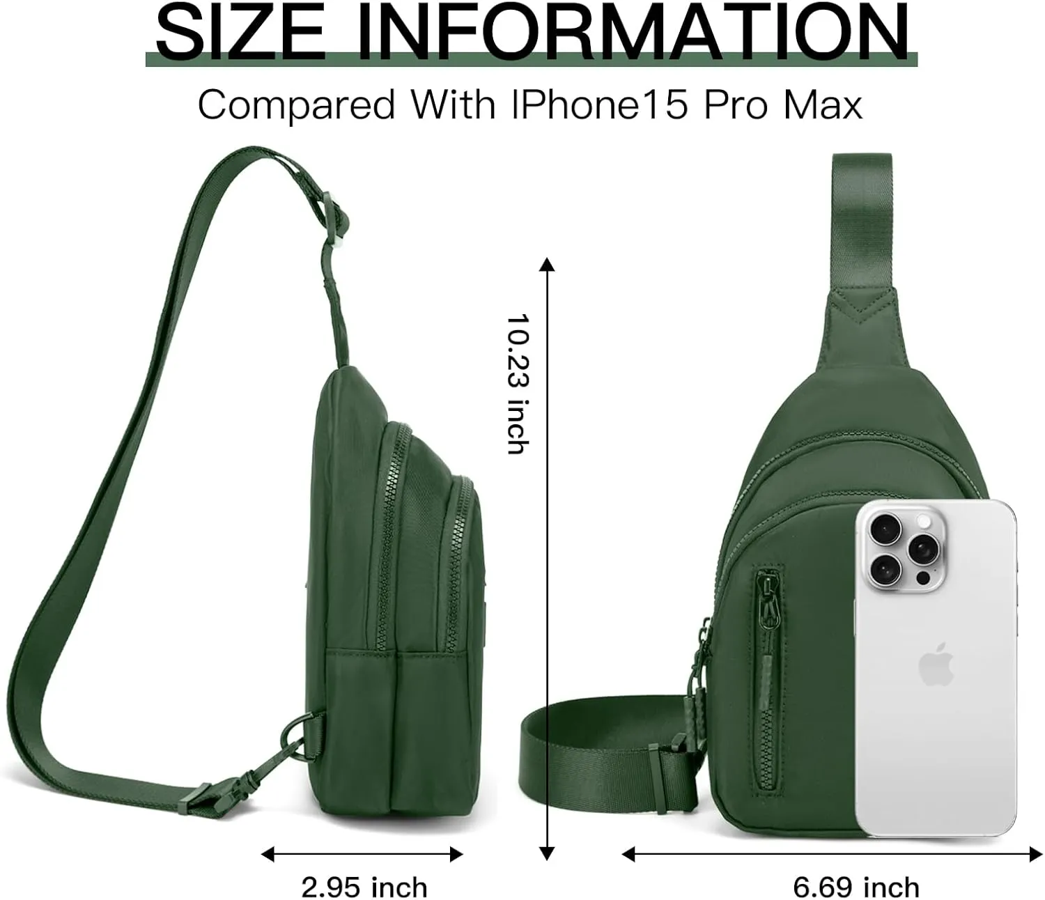 Small Sling Bag Crossbody Bag for Women with 4 Pockets Cross Body Fanny Pack Womens Chest Bag for Outdoors Traveling