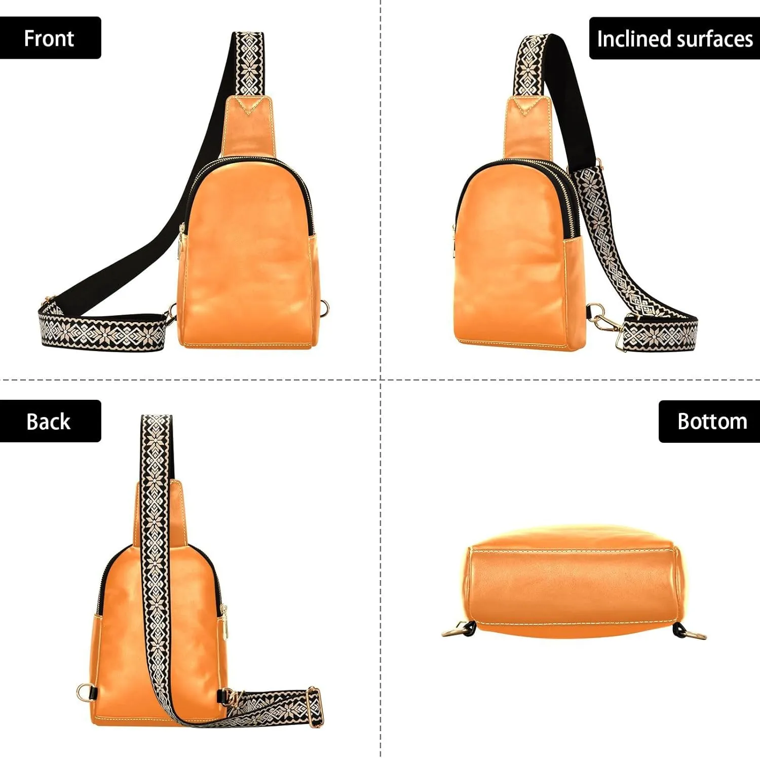 Small Sling Bag for Women Chocolate Crossbody Fanny Packs for Travel, Casual 20828