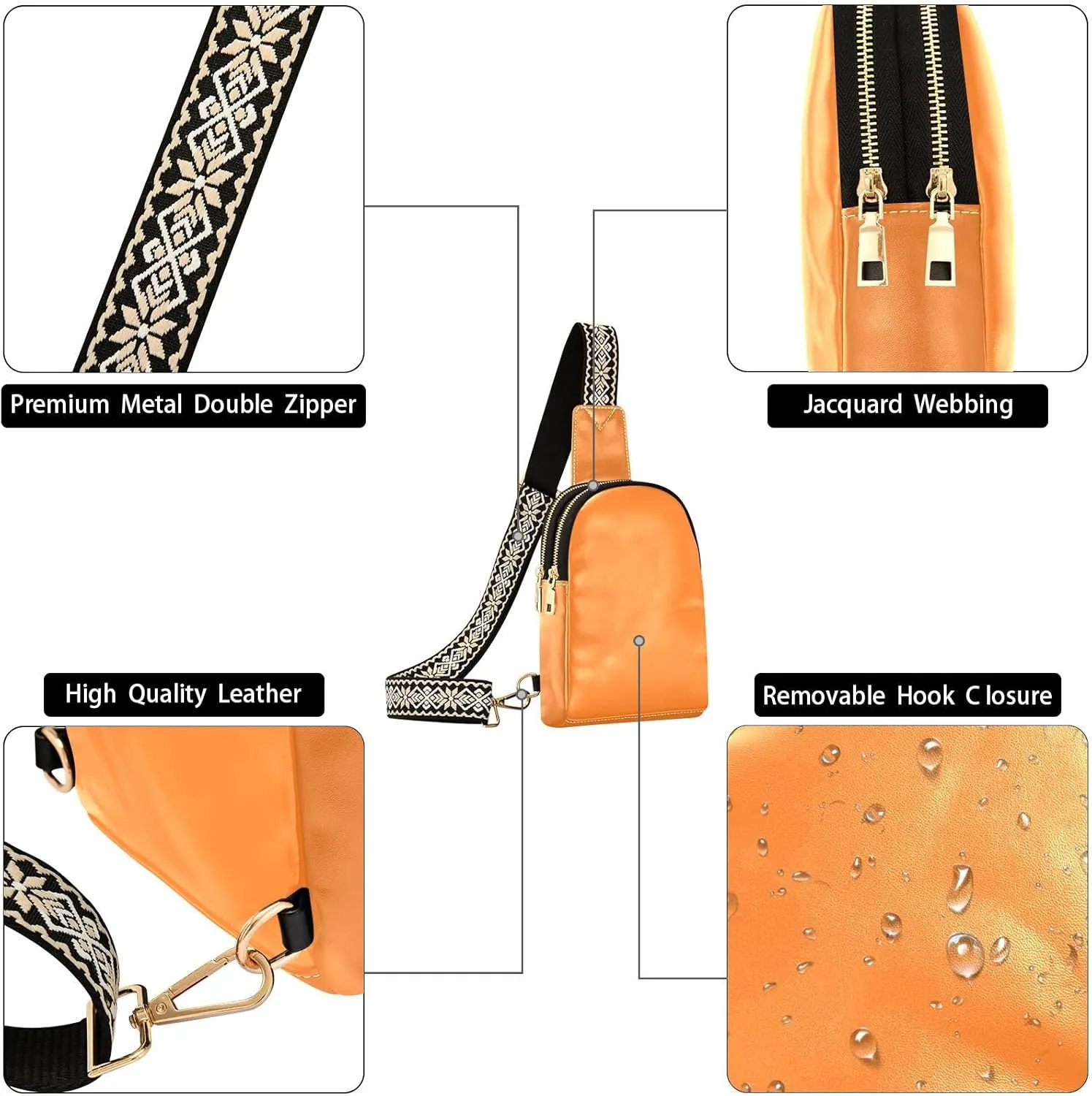 Small Sling Bag for Women Chocolate Crossbody Fanny Packs for Travel, Casual 20828