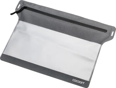 Small Zippered Flat Document Bag - Grey/Black