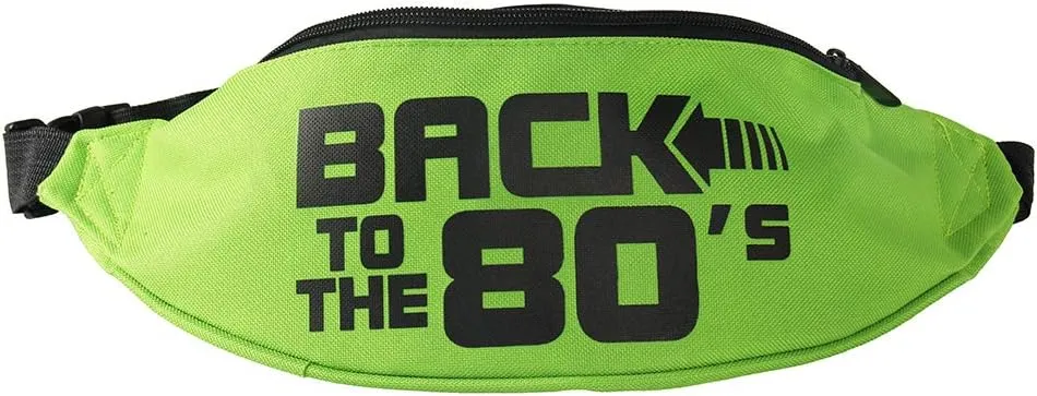 Smile Fish Neon Retro 80s Fanny Pack Waist Bag Festival Theme Party Vintage 80s Party Women/Men Neon Green