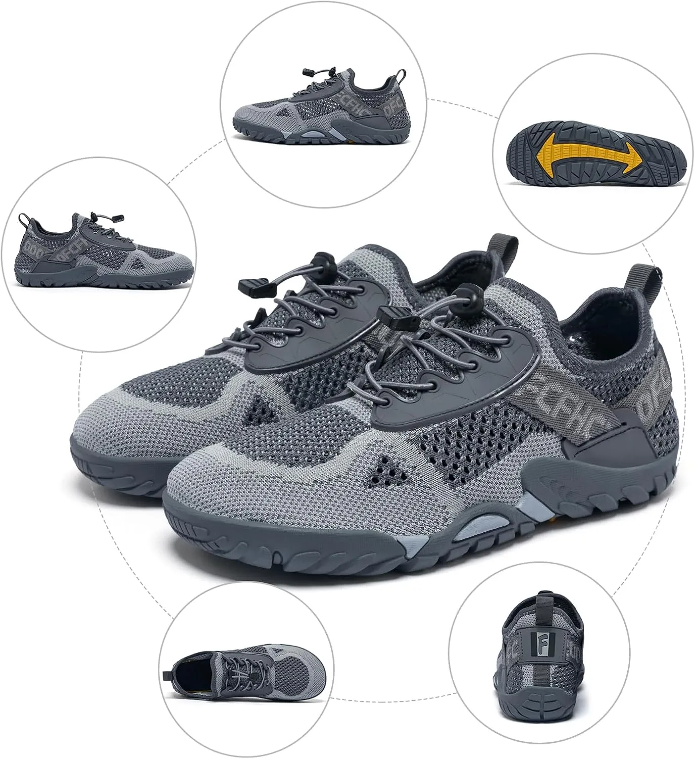 SOBASO Water Shoes Men Hiking Quick Dry Aqua Barefoot Swim Beach Shoes for Pool Hike Surf Sport Yoga Diving Sailing Travel Adult Unisex