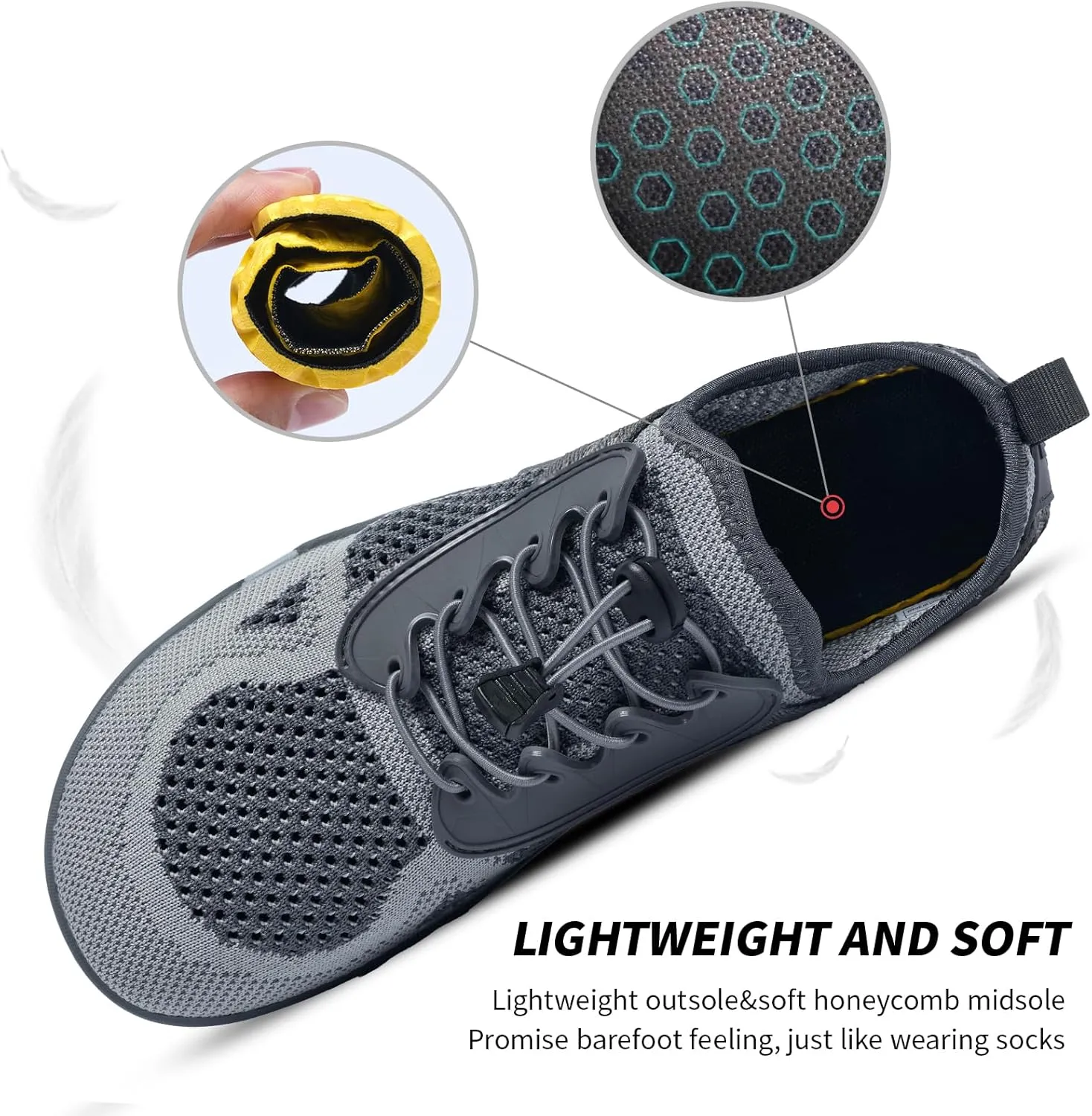 SOBASO Water Shoes Men Hiking Quick Dry Aqua Barefoot Swim Beach Shoes for Pool Hike Surf Sport Yoga Diving Sailing Travel Adult Unisex