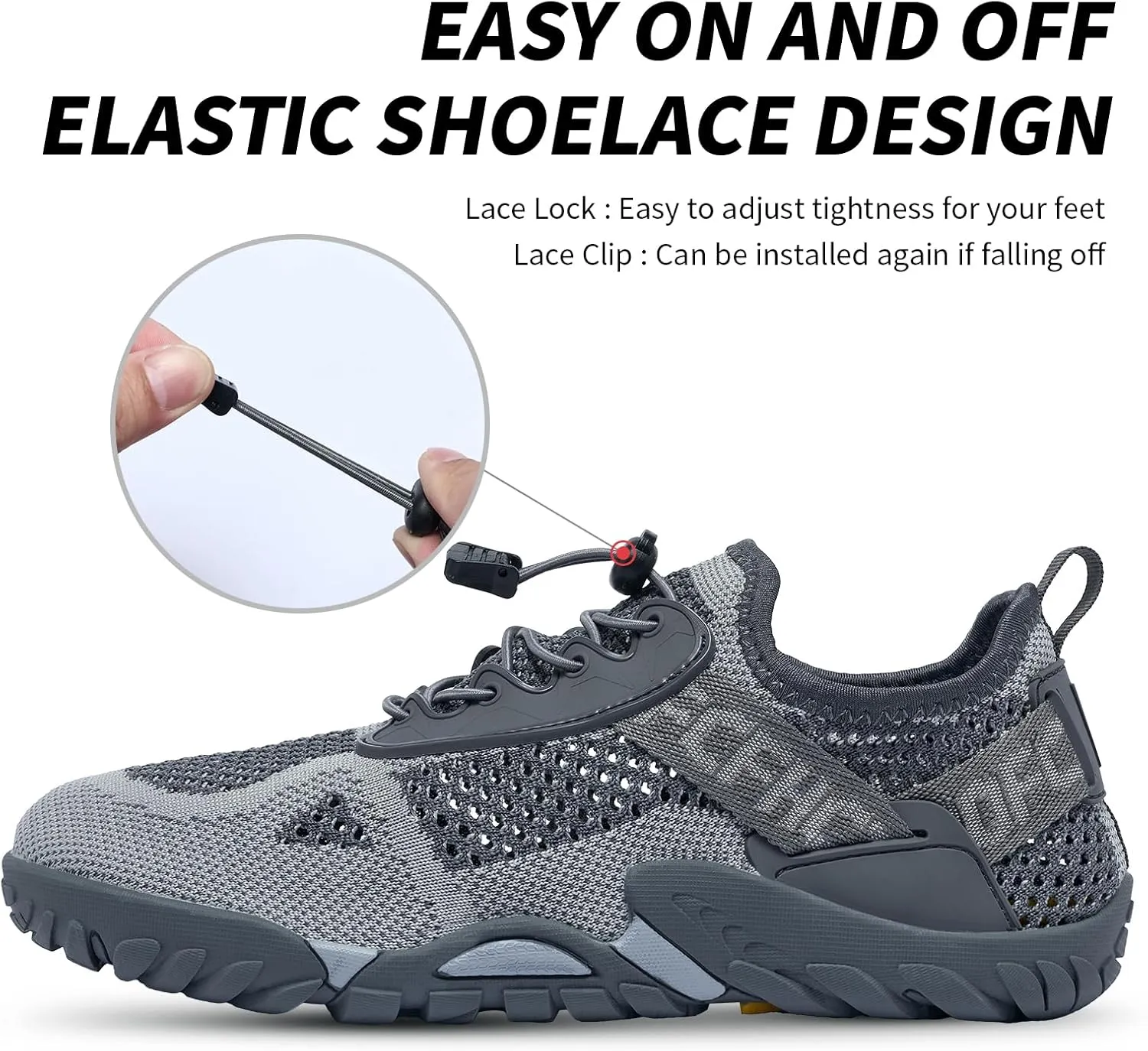 SOBASO Water Shoes Men Hiking Quick Dry Aqua Barefoot Swim Beach Shoes for Pool Hike Surf Sport Yoga Diving Sailing Travel Adult Unisex