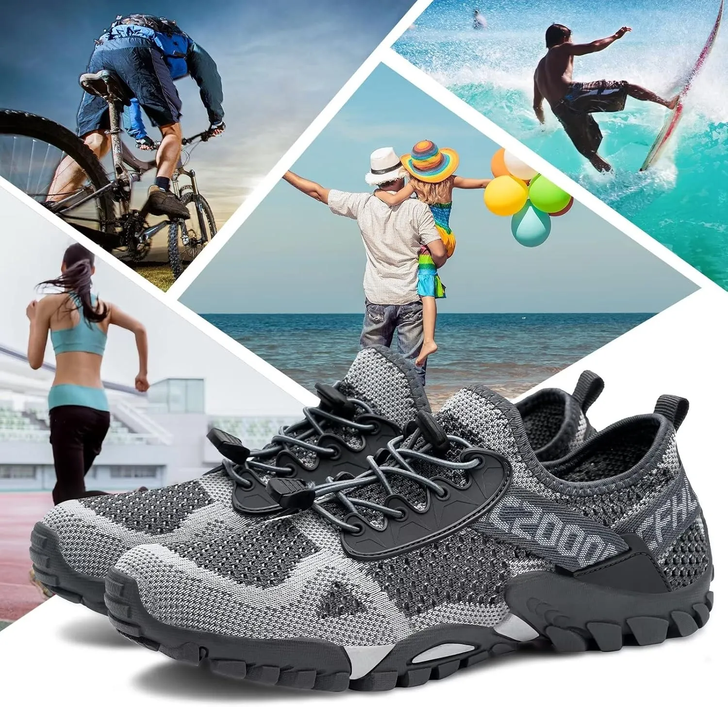 SOBASO Water Shoes Women Men Quick Drying Swim Beach Aqua Shoes for Water Sport Diving Hiking Sailing Travel