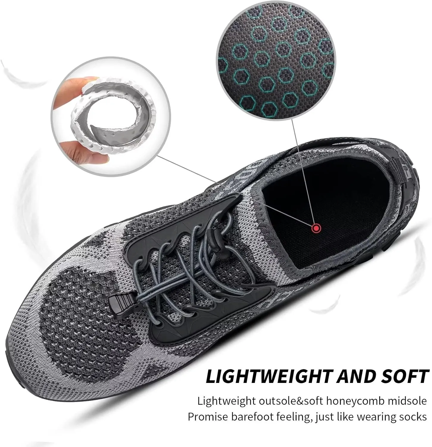 SOBASO Water Shoes Women Men Quick Drying Swim Beach Aqua Shoes for Water Sport Diving Hiking Sailing Travel