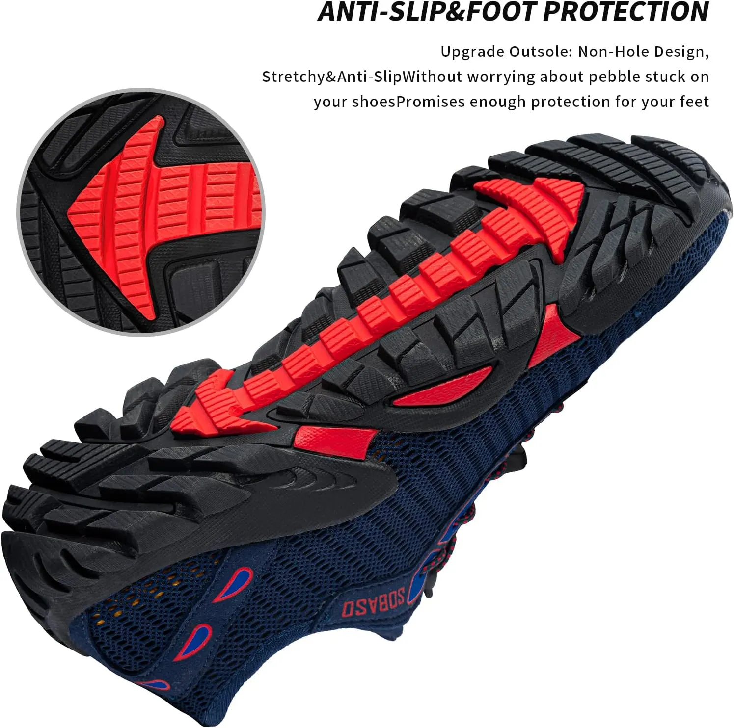 SOBASO Water Shoes Women Men Quick Drying Swim Beach Aqua Shoes for Water Sport Diving Hiking Sailing Travel