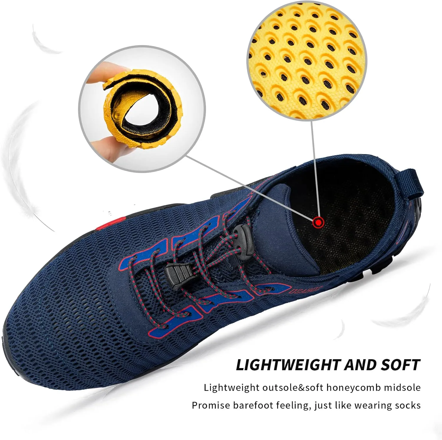 SOBASO Water Shoes Women Men Quick Drying Swim Beach Aqua Shoes for Water Sport Diving Hiking Sailing Travel