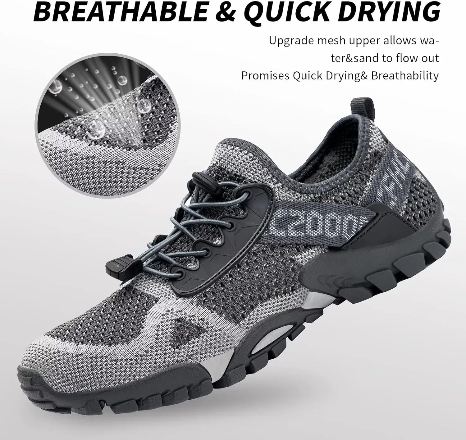 SOBASO Water Shoes Women Men Quick Drying Swim Beach Aqua Shoes for Water Sport Diving Hiking Sailing Travel