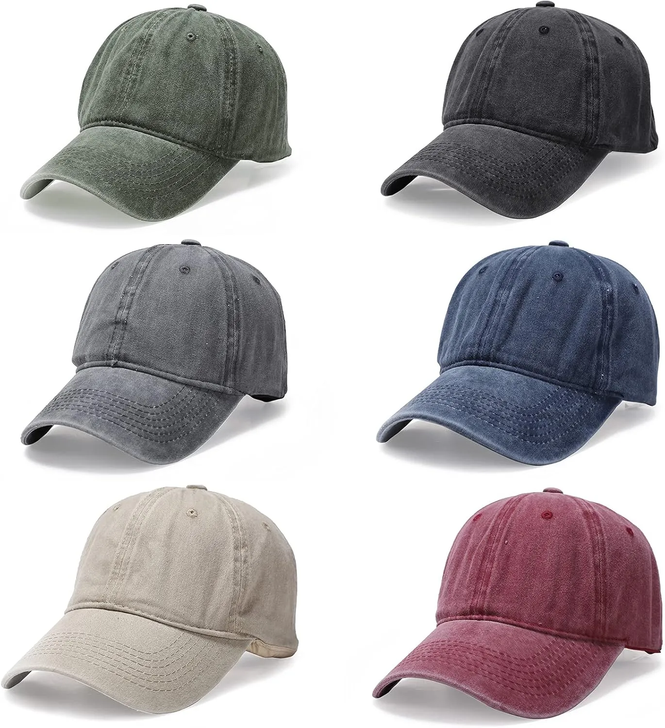 Solid Color Baseball Cap, Washed Retro Men's and Women's Cotton Baseball Cap, Adjustable Dad's Cap 6pcs 3pcs 1pcs