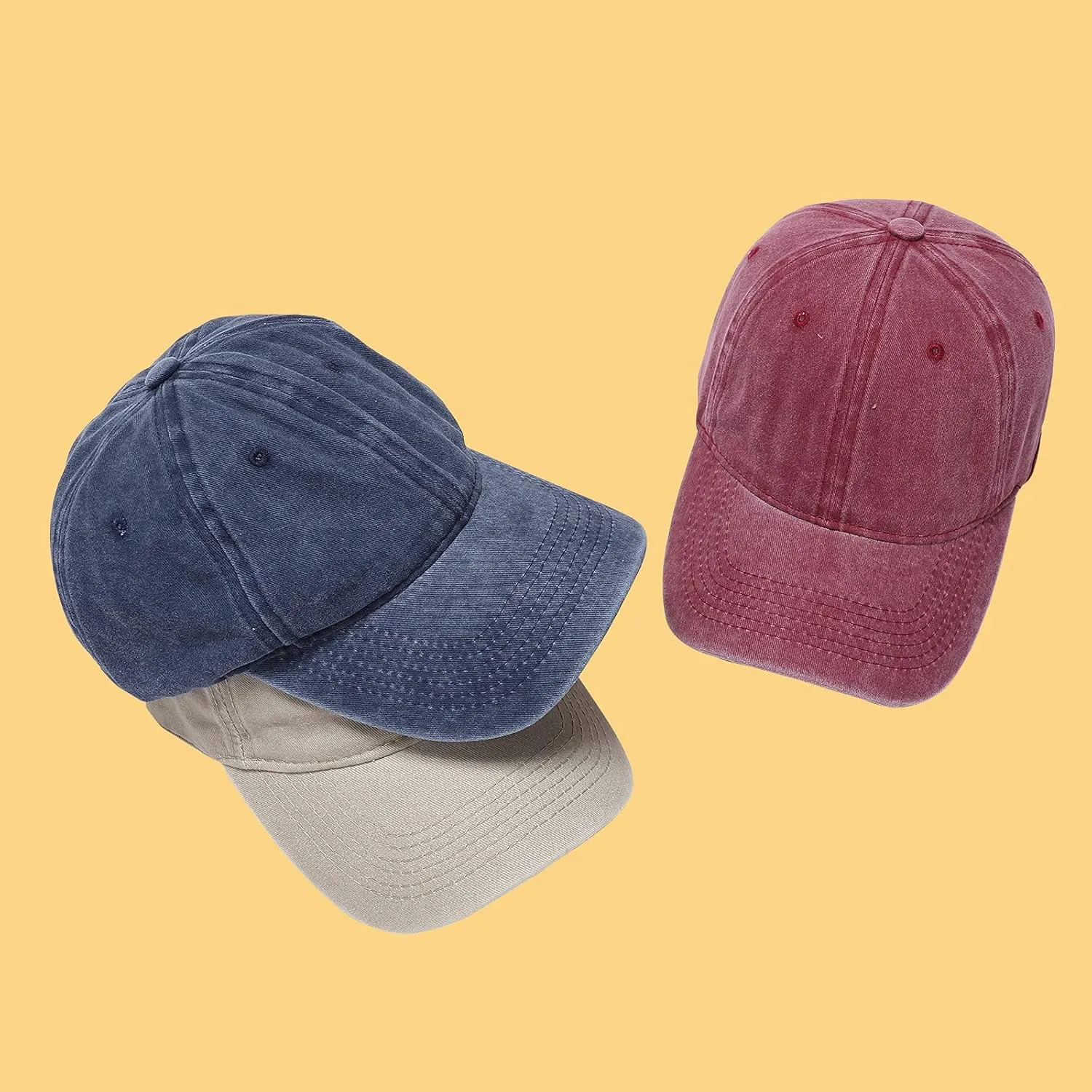 Solid Color Baseball Cap, Washed Retro Men's and Women's Cotton Baseball Cap, Adjustable Dad's Cap 6pcs 3pcs 1pcs