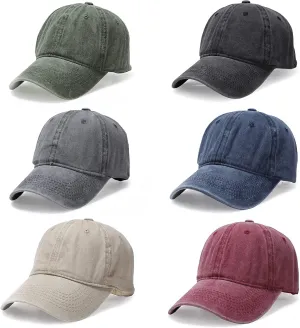Solid Color Baseball Cap, Washed Retro Men's and Women's Cotton Baseball Cap, Adjustable Dad's Cap 6pcs 3pcs 1pcs