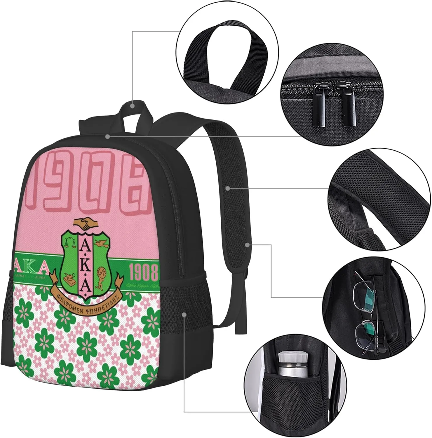 Sorority Multifunctional Backpack Large Travel Backpack for Men Women Computer Work Business Carry on Daypack