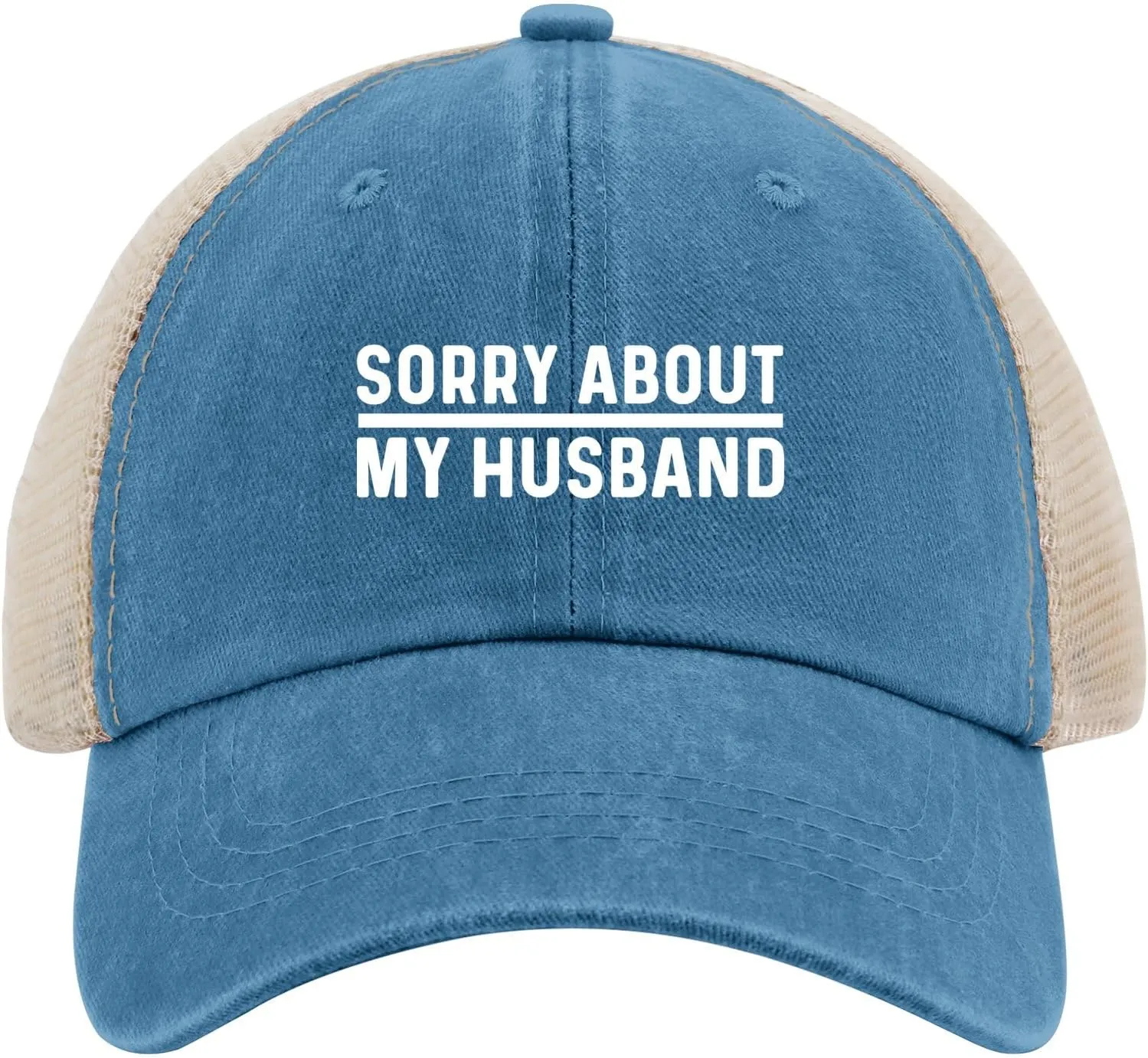 Sorry About My Husband Hat Trucker Hat Women Trendy Mesh Baseball Cap for Summer