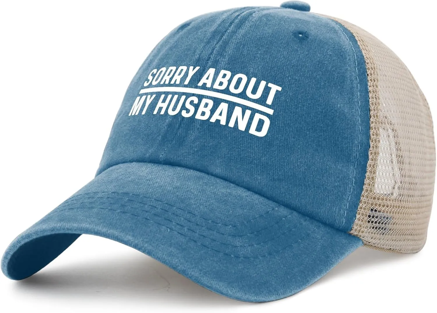 Sorry About My Husband Hat Trucker Hat Women Trendy Mesh Baseball Cap for Summer