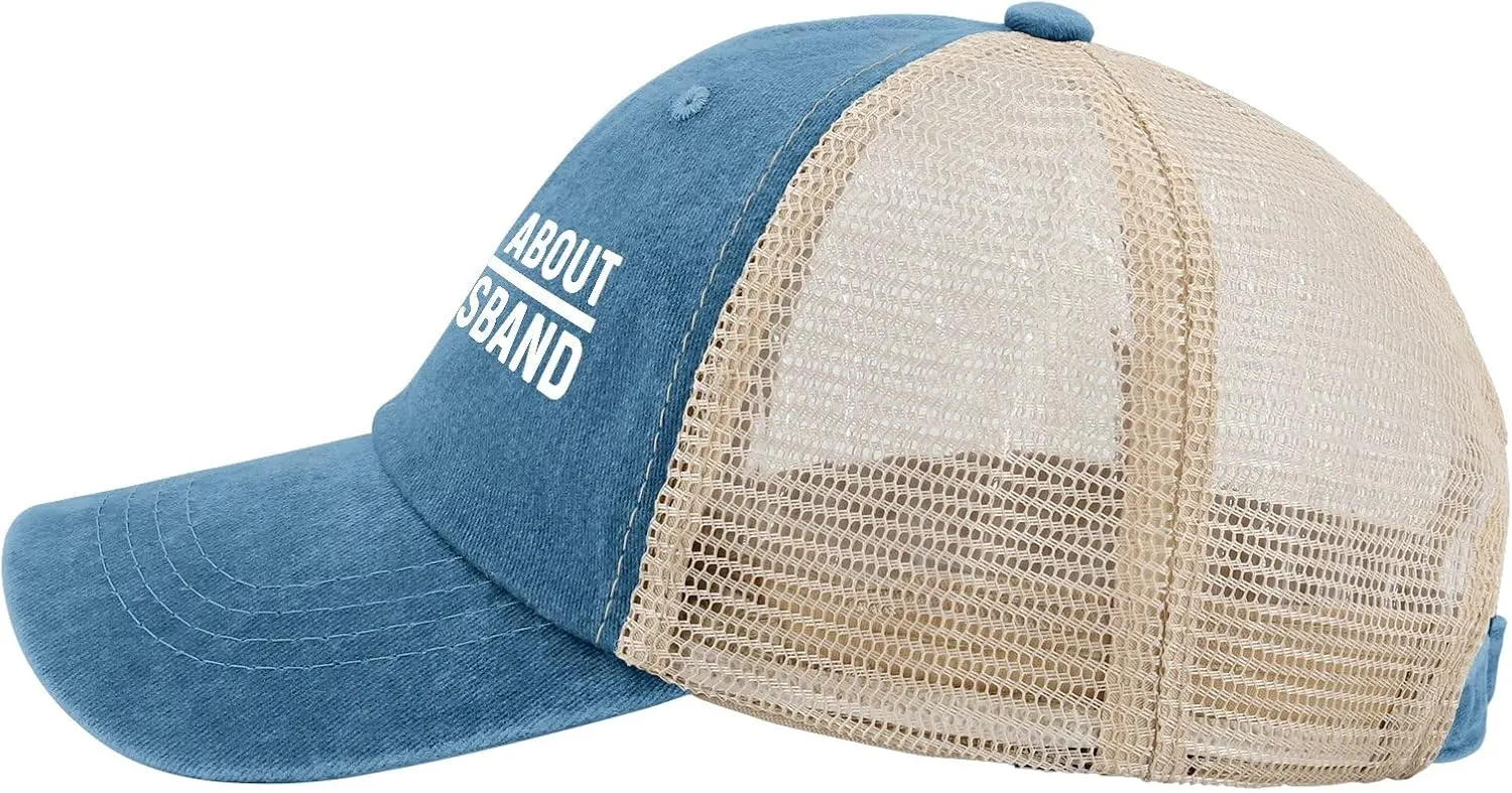 Sorry About My Husband Hat Trucker Hat Women Trendy Mesh Baseball Cap for Summer