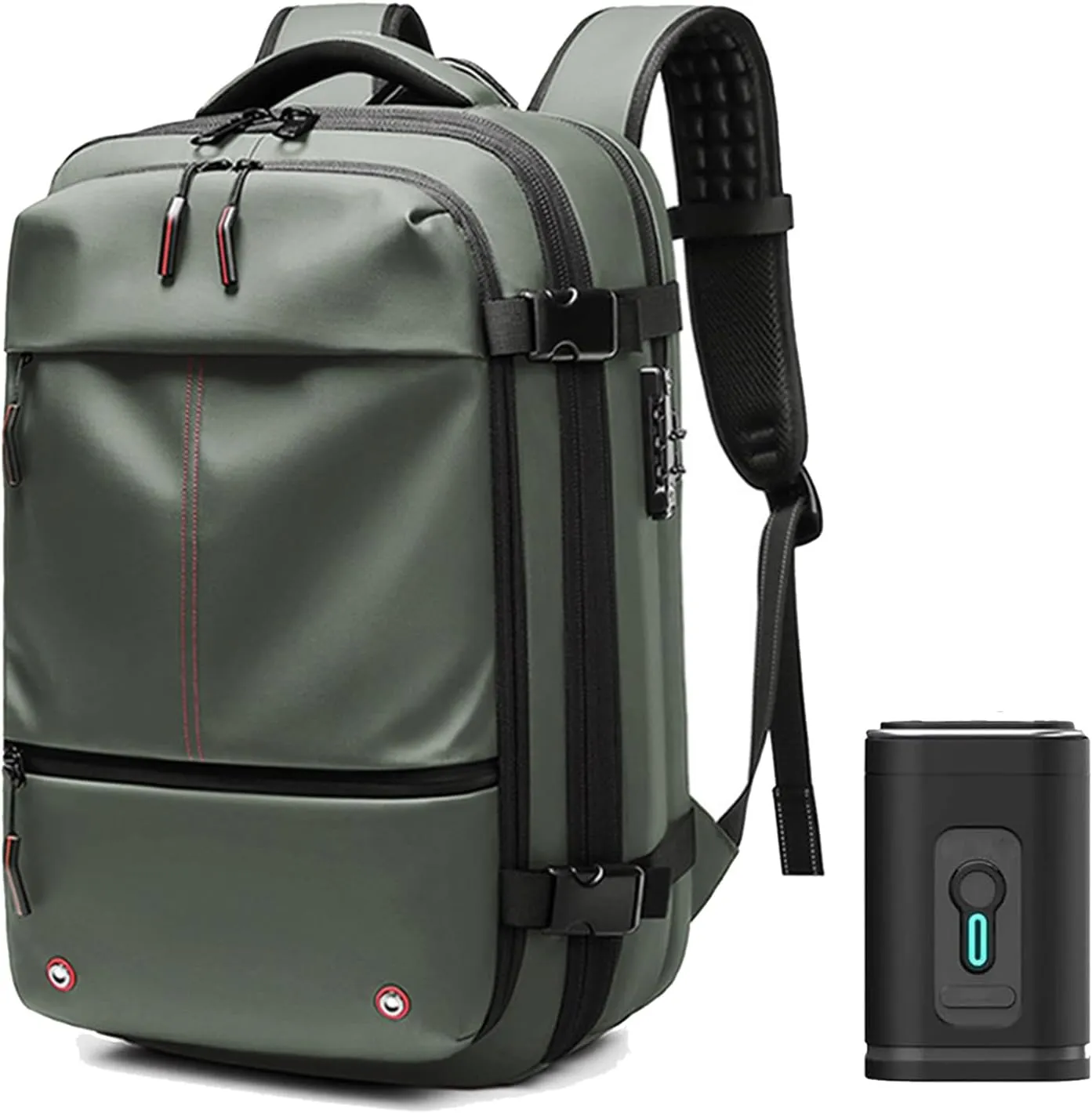 Spacevac Pro Backpack, Space Vac Pro Backpack, Spacevacpro Extra Large Vacuum Compression Travel Laptop luggage Bag/Carry-On (Classic, Green, with Pump)