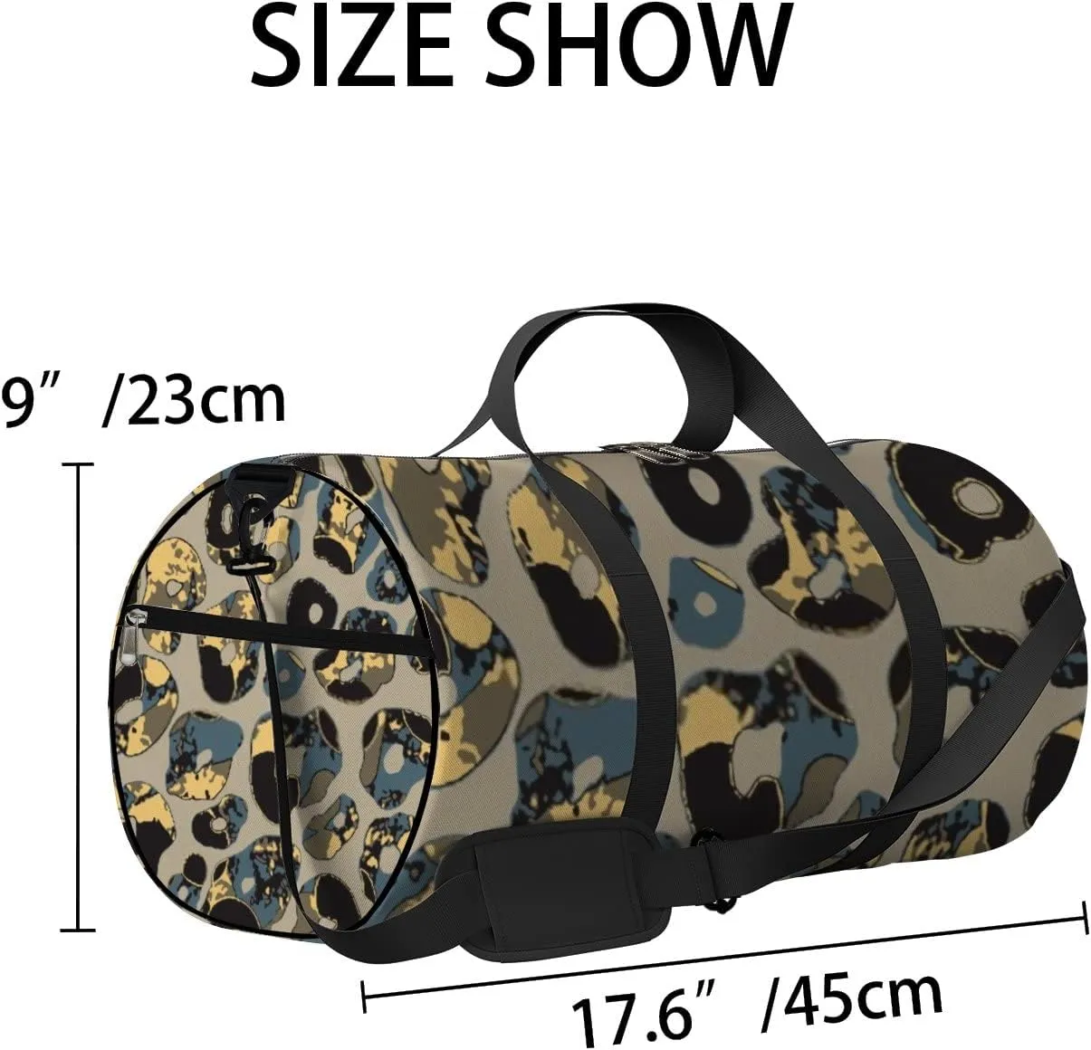 Sports Gym Bag for Women and Men Waterproof Abstract Animal Skin Pattern Duffel Bag Lightweight Carryon Traveling Boarding Gripsack