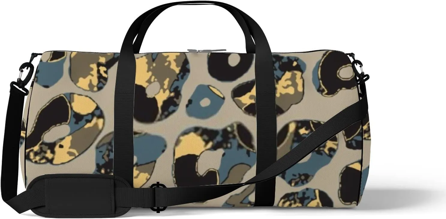 Sports Gym Bag for Women and Men Waterproof Abstract Animal Skin Pattern Duffel Bag Lightweight Carryon Traveling Boarding Gripsack