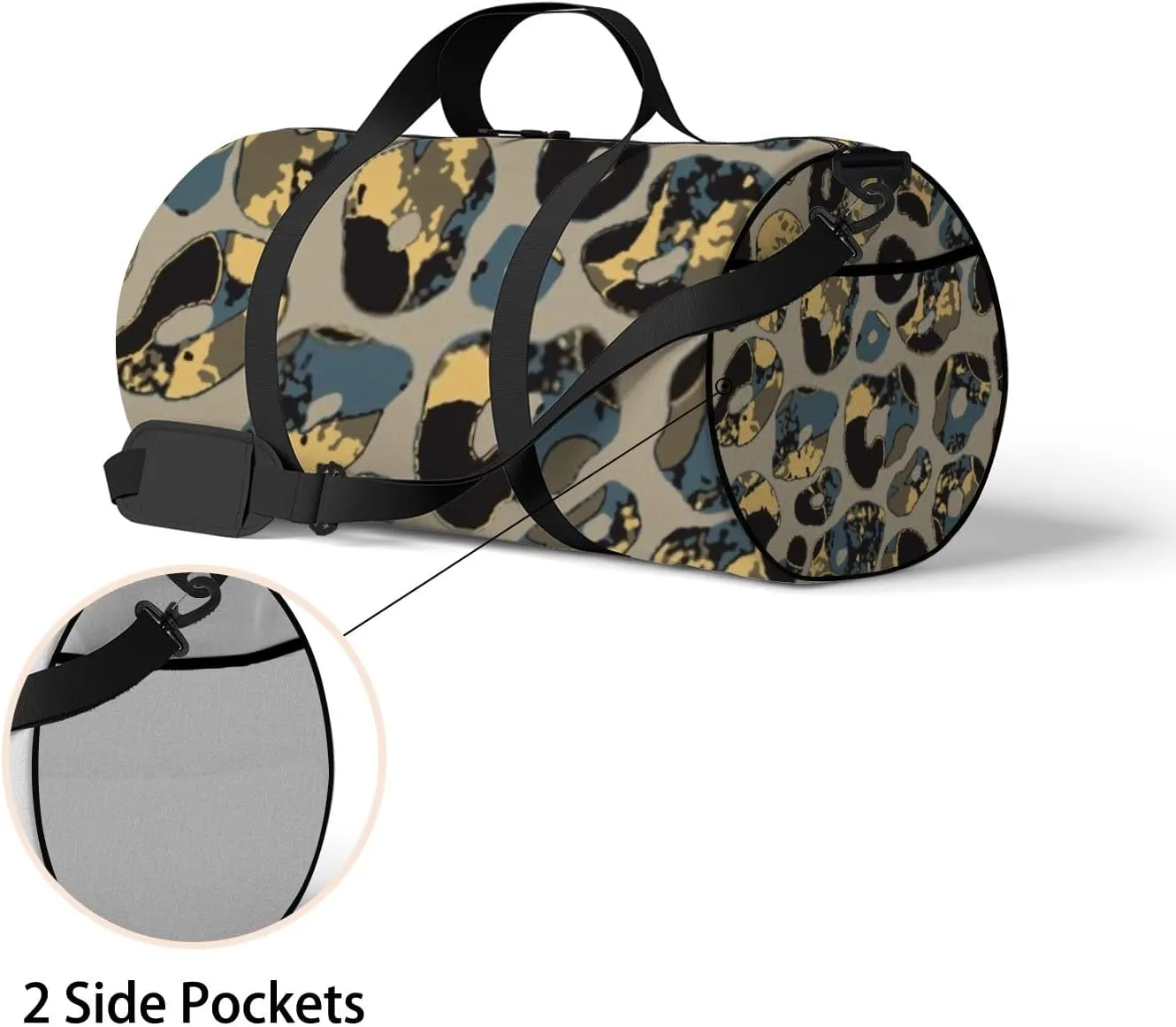 Sports Gym Bag for Women and Men Waterproof Abstract Animal Skin Pattern Duffel Bag Lightweight Carryon Traveling Boarding Gripsack