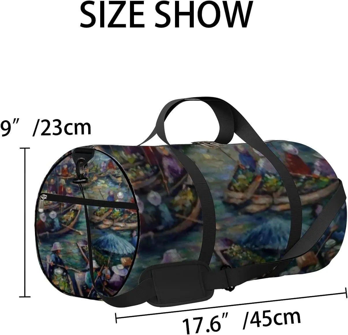 Sports Gym Bag for Women and Men Waterproof Art Painting Oil Color Duffel Bag Lightweight Carryon Traveling Boarding Gripsack