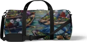 Sports Gym Bag for Women and Men Waterproof Art Painting Oil Color Duffel Bag Lightweight Carryon Traveling Boarding Gripsack