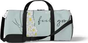 Sports Gym Bag for Women and Men Waterproof Butterfly DesignDaisies Flower Duffel Bag Lightweight Carryon Traveling Boarding Gripsack