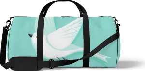 Sports Gym Bag for Women and Men Waterproof Flying Dove Cute Bird Blue Duffel Bag Lightweight Carryon Traveling Boarding Gripsack