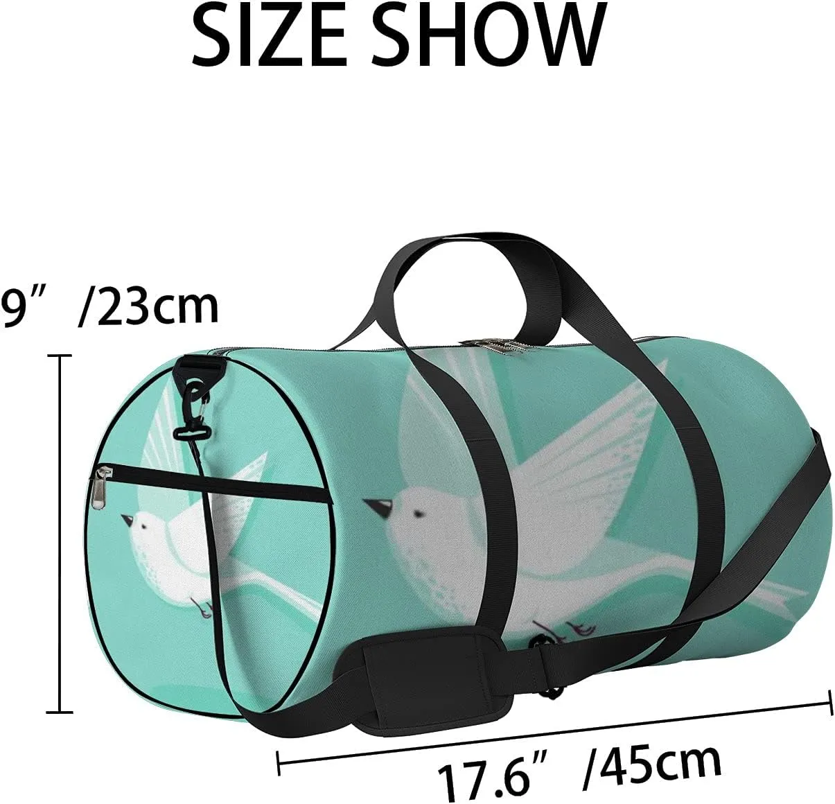 Sports Gym Bag for Women and Men Waterproof Flying Dove Cute Bird Blue Duffel Bag Lightweight Carryon Traveling Boarding Gripsack