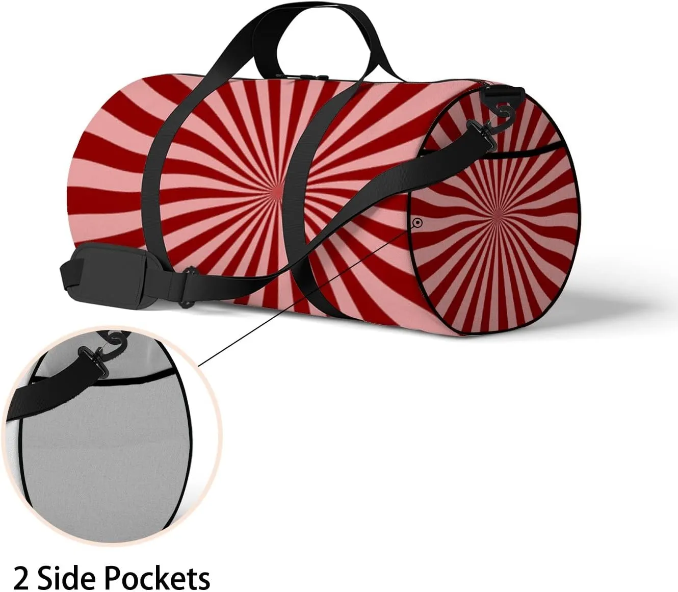 Sports Gym Bag for Women and Men Waterproof Sun Light Line Pink Red Duffel Bag Lightweight Carryon Traveling Boarding Gripsack