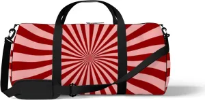 Sports Gym Bag for Women and Men Waterproof Sun Light Line Pink Red Duffel Bag Lightweight Carryon Traveling Boarding Gripsack