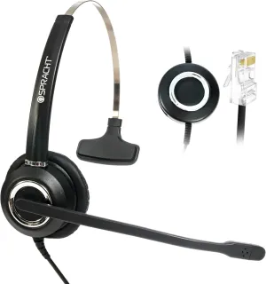 Spracht Zum RJ9 Single Ear Wired Headset for Desktop Phones | Universal Telephone Headsets for Office Telephones | Works with Polycom Digium Nortel Yealink Grandstream Cisco