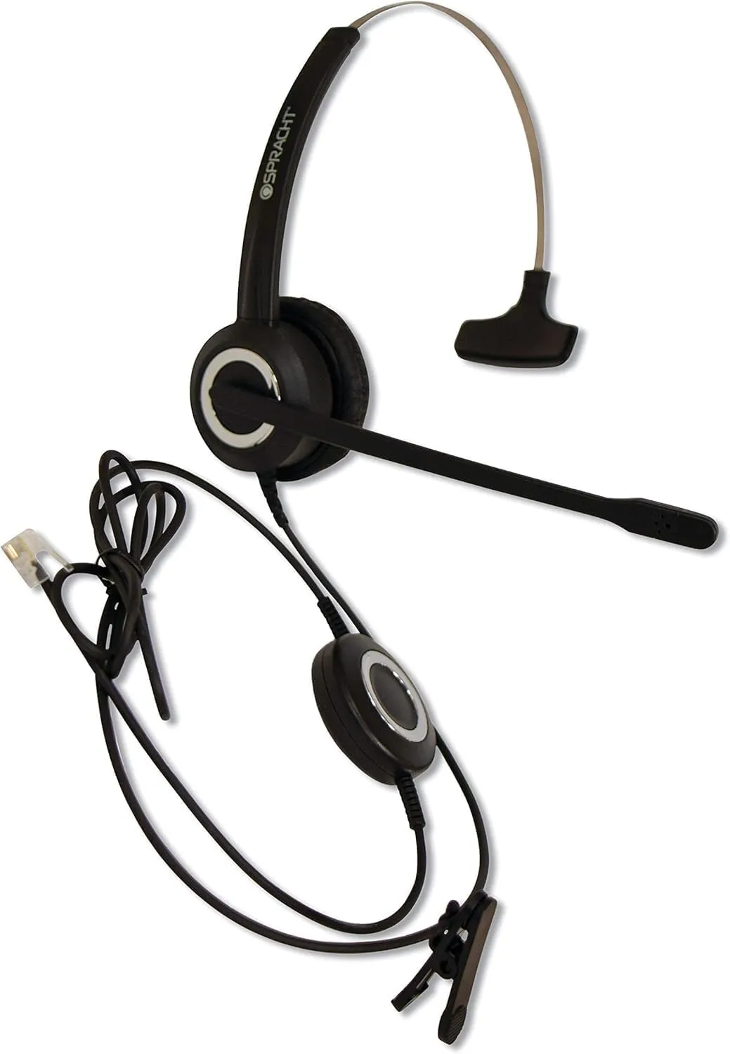 Spracht Zum RJ9 Single Ear Wired Headset for Desktop Phones | Universal Telephone Headsets for Office Telephones | Works with Polycom Digium Nortel Yealink Grandstream Cisco