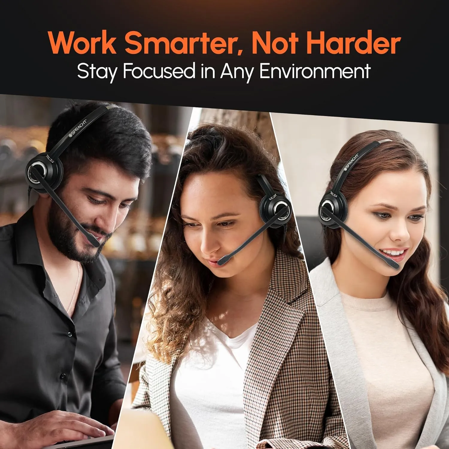 Spracht Zum RJ9 Single Ear Wired Headset for Desktop Phones | Universal Telephone Headsets for Office Telephones | Works with Polycom Digium Nortel Yealink Grandstream Cisco