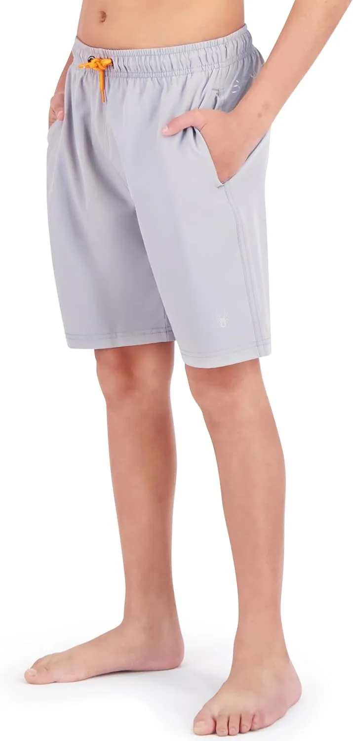 Spyder Boys' Swim Trunk Volley Shorts– Quick-Dry, UPF 30 , 4-Way Stretch, Brief Liner, Pockets