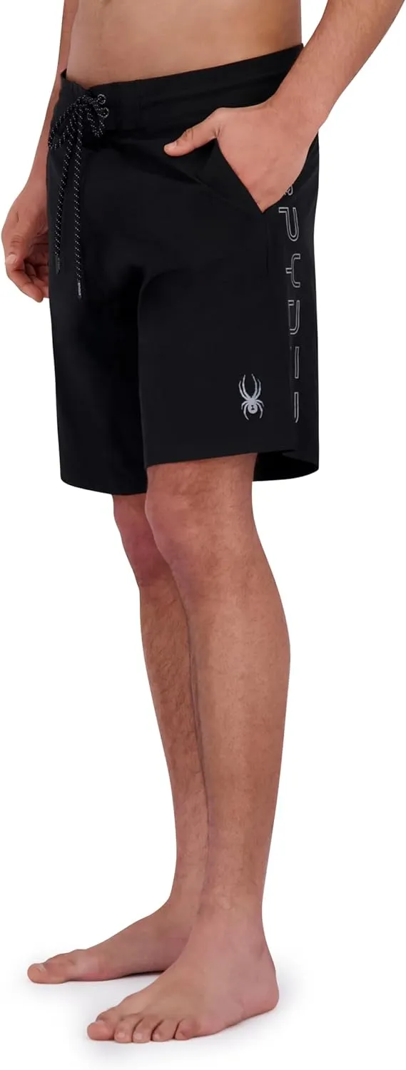 Spyder Men's Swim Trunks, Stretch, Quick-Dry, 9” Inseam Board Shorts, UPF , Pockets, Brief Liner