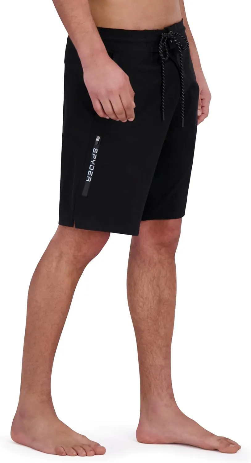 Spyder Men's Swim Trunks, Stretch, Quick-Dry, 9” Inseam Board Shorts, UPF , Pockets, Brief Liner