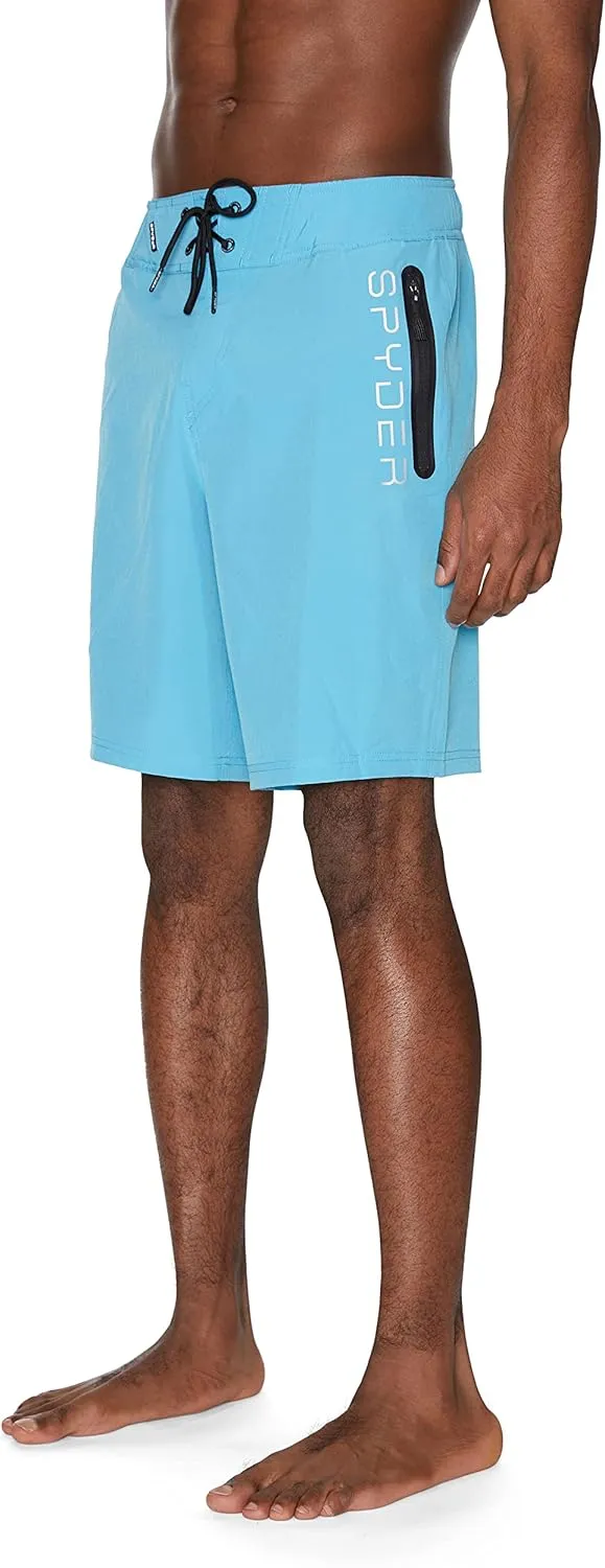 Spyder Men's Swim Trunks, Stretch, Quick-Dry, 9” Inseam Board Shorts, UPF , Pockets, Brief Liner