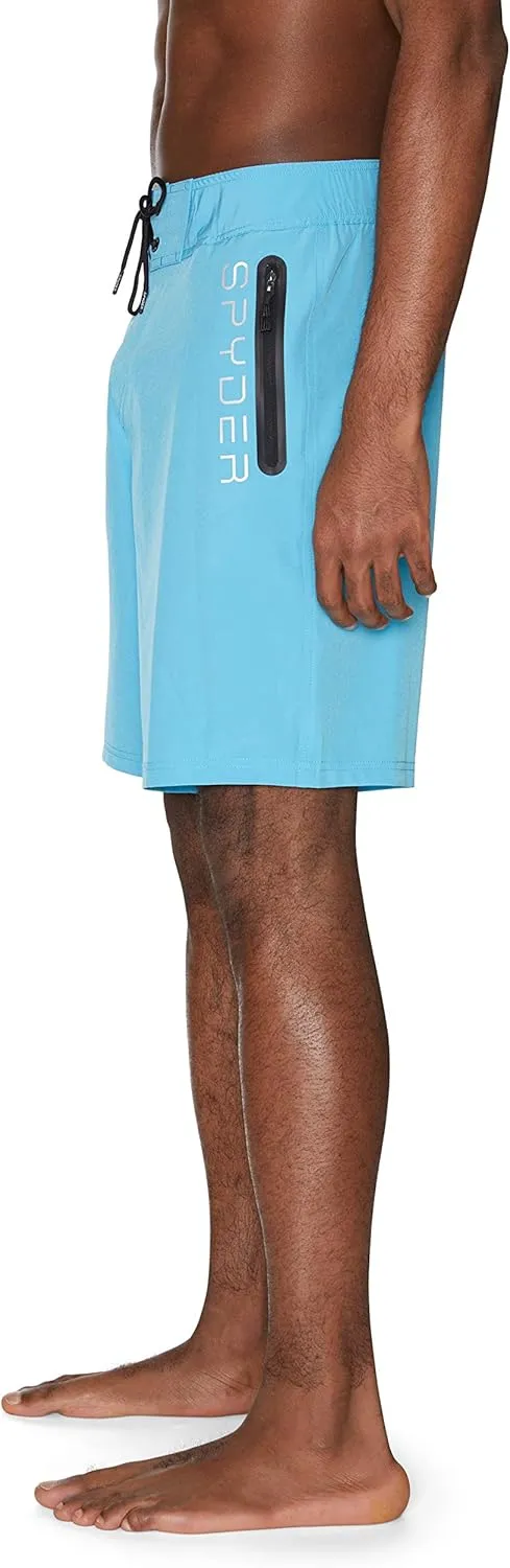 Spyder Men's Swim Trunks, Stretch, Quick-Dry, 9” Inseam Board Shorts, UPF , Pockets, Brief Liner