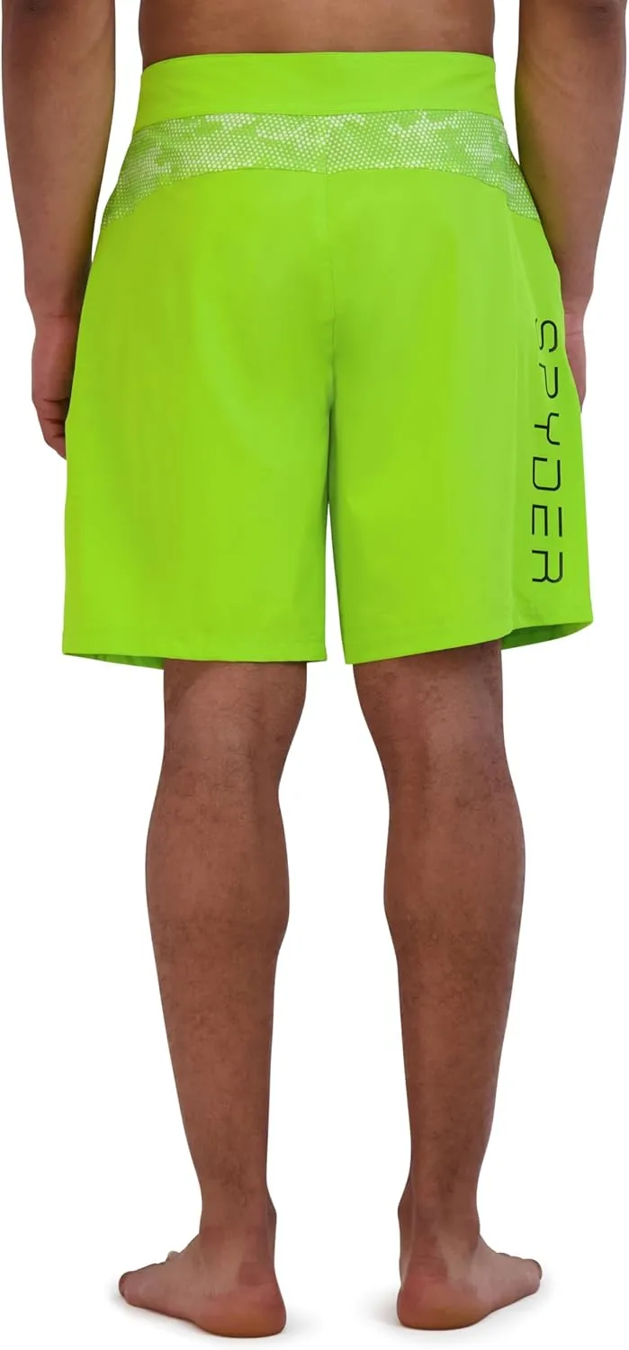 Spyder Men's Swim Trunks, Stretch, Quick-Dry, 9” Inseam Board Shorts, UPF , Pockets, Compression Boxer Liner